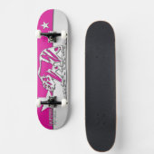 Skateboard RÉPUBLIQUE DE CALIFORNIE Chrome sur rose chaud (Devant)
