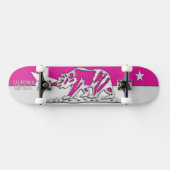 Skateboard RÉPUBLIQUE DE CALIFORNIE Chrome sur rose chaud (Horz)