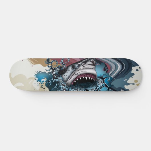 Skateboard Requin abstrait avec éclaboussures de peinture att (Horz)