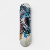 Skateboard Requin abstrait avec éclaboussures de peinture att (Devant)