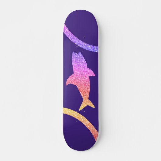 Skateboard Requin Arc-en-ciel Parties scintillant Patinage vi (Devant)