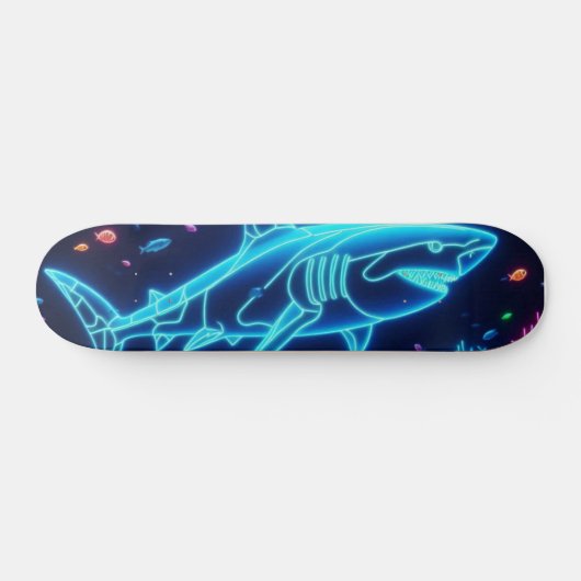 Skateboard Requin néon coloré (Horz)