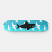 Skateboard requin noir gris Motif bleu Arrière - plan (Horz)