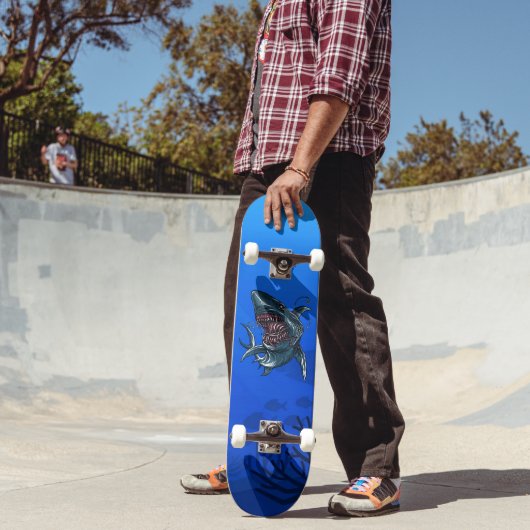Skateboard Requin Océan Féroce Amusement Effrayant (Extérieur 2)
