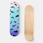Skateboard requin-taupe sur fond océanique (Recto)