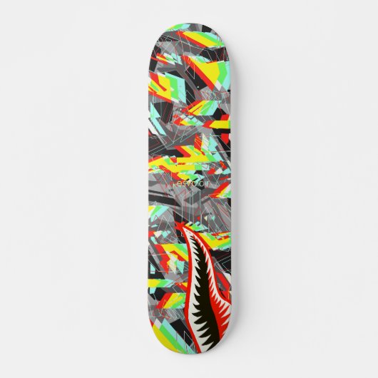 Skateboard Requin Trippy d'Esvoir Camo (Devant)