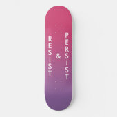 Skateboard Résistez et persistez au dégradé rose à violet (Recto)