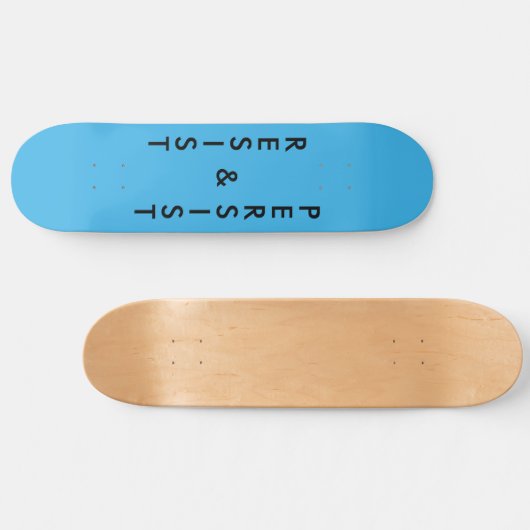 Skateboard Résistez et persistez en bleu vif (Horz)