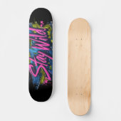 Skateboard "Reste Sauvage" - Conception de Texte de Style Gra (Recto)
