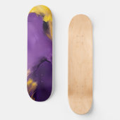 Skateboard Résumé abstrait violet et or (Recto)