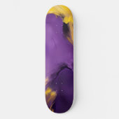Skateboard Résumé abstrait violet et or (Recto)