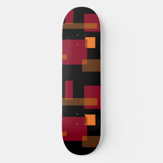 Skateboard Résumé géométrique Rouge Orange Brown Noir (Recto)