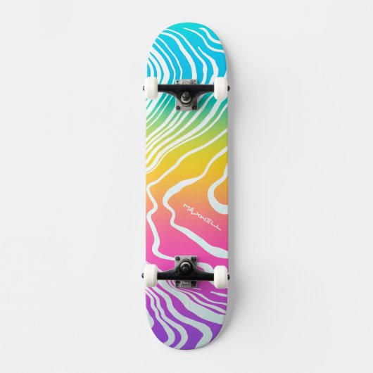 Skateboard Résumé Ombré Marbré Abstrait (Recto)