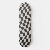 Skateboard Retro Aesthetic Black White Wavy Checkerboard (Recto)
