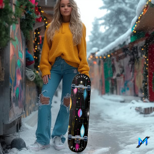 Skateboard Retro Atomic Starburst Skate Deck Design