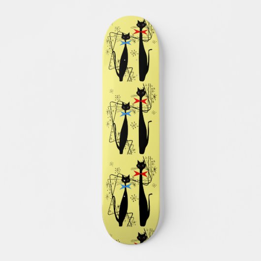 Skateboard Retro Atomique Moyen Siècle moderne Cool Chat (Devant)