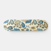 Skateboard Retro Blue Floral Pattern Cool tendance (Horz)
