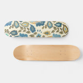 Skateboard Retro Blue Floral Pattern Cool tendance (Horz)