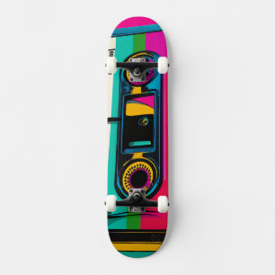 Skateboard Retro Cassette pop art