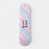 Skateboard Retro Checkerboard 1990s 2000s Y2K Pastel Ajouter  (Devant)