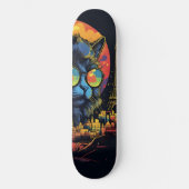 Skateboard Retro Chic Pop Art Paris Feline (Recto)
