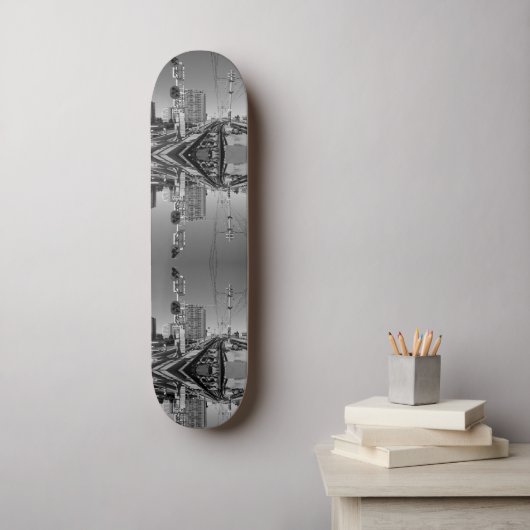 Skateboard Rétro de Monde de Temps qui se Courbe (Art mural)
