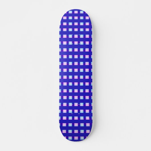 Skateboard rétro électrique rayé bleu & violet (Devant)