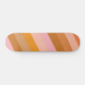 Skateboard Rétro esthétique Motif rayé rose rouille orange (Horz)