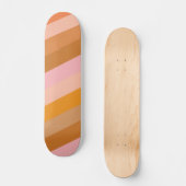 Skateboard Rétro esthétique Motif rayé rose rouille orange (Recto)