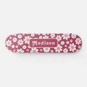 Skateboard Retro Floral Name Pink (Horz)