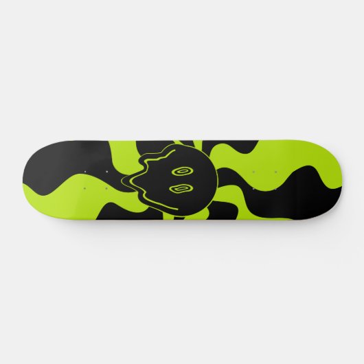 Skateboard Retro fond sourire en Lime Vert et noir (Horz)