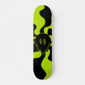 Skateboard Retro fond sourire en Lime Vert et noir (Devant)