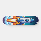 Skateboard Retro, fusée spatiale (Horz)