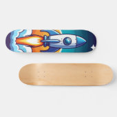 Skateboard Retro, fusée spatiale (Horz)