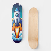 Skateboard Retro, fusée spatiale (Recto)