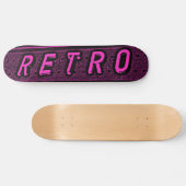 Skateboard Retro - Magenta et Noir (Horz)