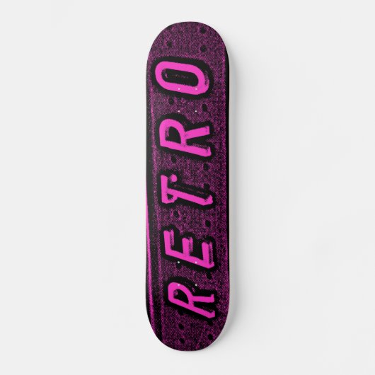 Skateboard Retro - Magenta et Noir (Recto)