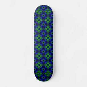 Skateboard Retro Margeriten u. Sterne Artdeco in grün blau