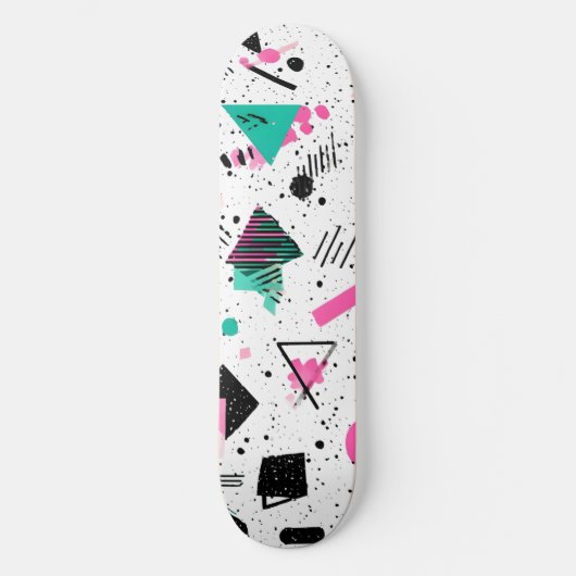 Skateboard Retro Memphis Geometric Pattern (Recto)