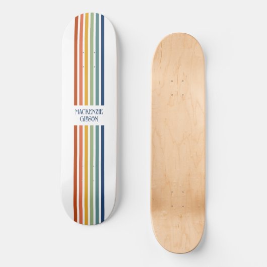 Skateboard Retro Monogrammed Minimalist Stripes (Recto)