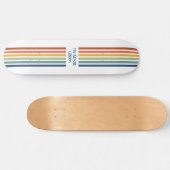 Skateboard Retro Monogrammed Minimalist Stripes (Horz)