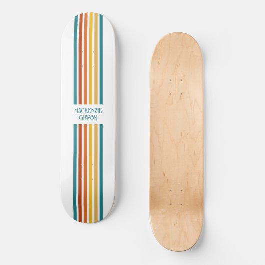 Skateboard Retro Monogrammed Minimalist Stripes (Recto)