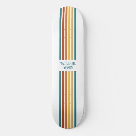 Skateboard Retro Monogrammed Minimalist Stripes (Recto)
