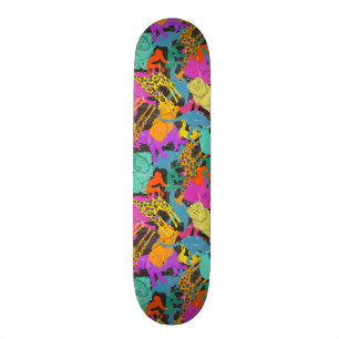 Skateboard Rétro motif animal de silhouettes