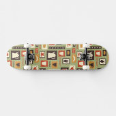 Skateboard Rétro motif avec des plats de cuisine pour le (Horz)