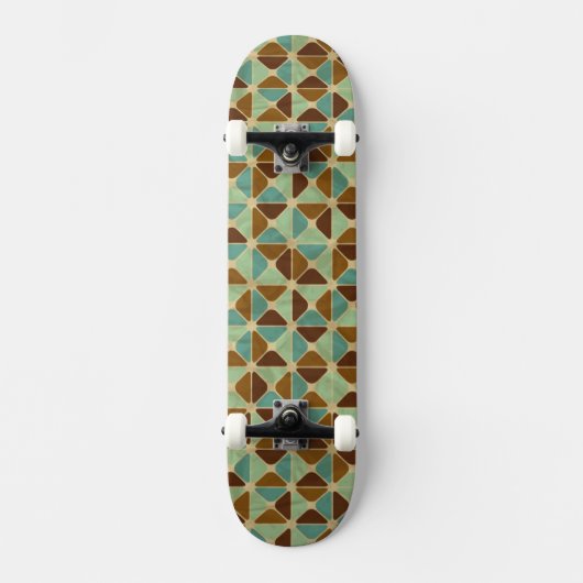 Skateboard Rétro motif géométrique (Recto)