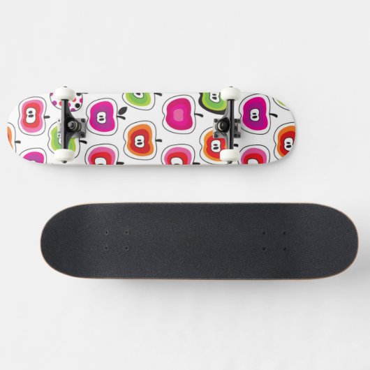 Skateboard Rétro motif mignon de pomme (Horz)