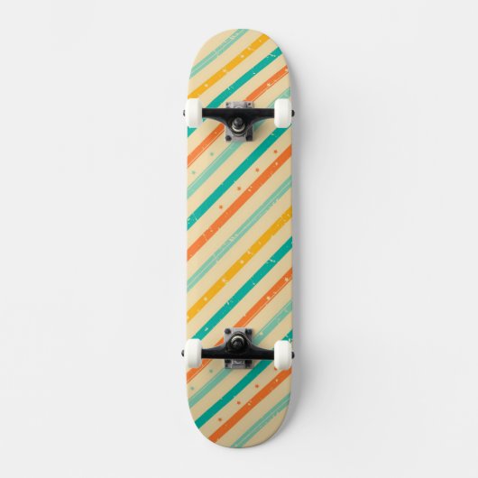 Skateboard Rétro motif rayé grunge (Recto)