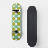 Skateboard Rétro olive et points verts (Recto)