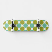 Skateboard Rétro olive et points verts (Horz)